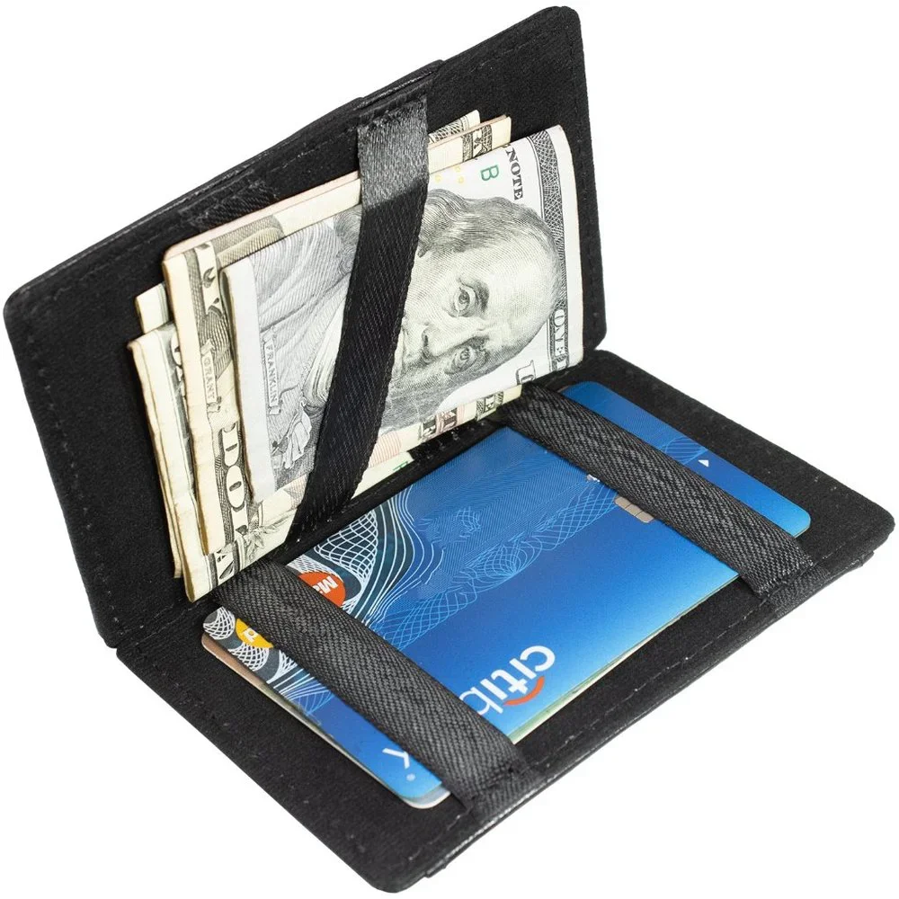 Genuine Leather Magic Wallet, Black Buy 1 Get 1 Free